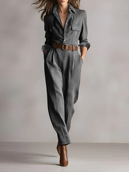 Katherine | Combinaison en tweed à carreaux pour femme