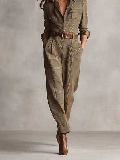 Katherine | Combinaison en tweed à carreaux pour femme