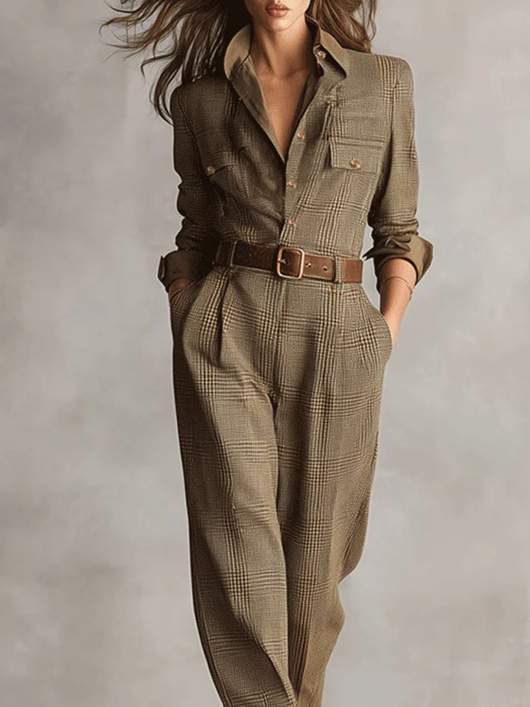 Katherine | Combinaison en tweed à carreaux pour femme