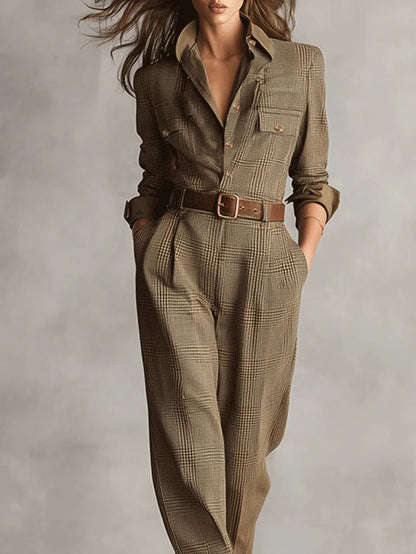 Katherine | Combinaison en tweed à carreaux pour femme