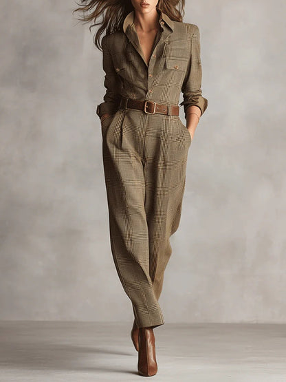 Katherine | Combinaison en tweed à carreaux pour femme