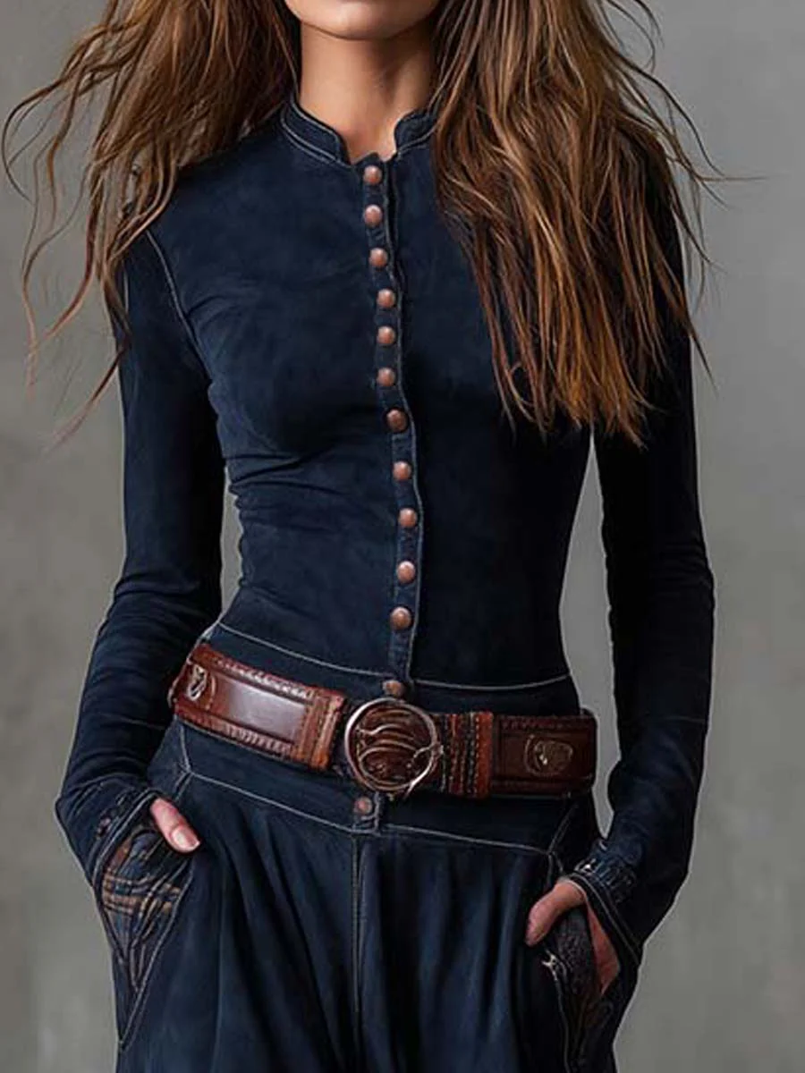 Scarlett | Robe longue en daim avec ceinture