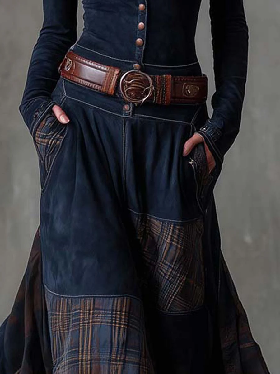 Dolores | Faux Suede Maxi Dress with Belt