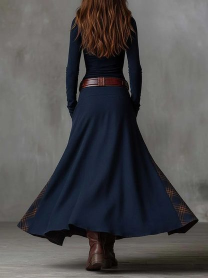 Dolores | Faux Suede Maxi Dress with Belt