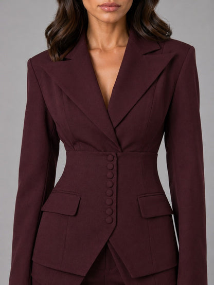 Bérénice | Ensemble deux pièces avec blazer cintré et pantalon palazzo