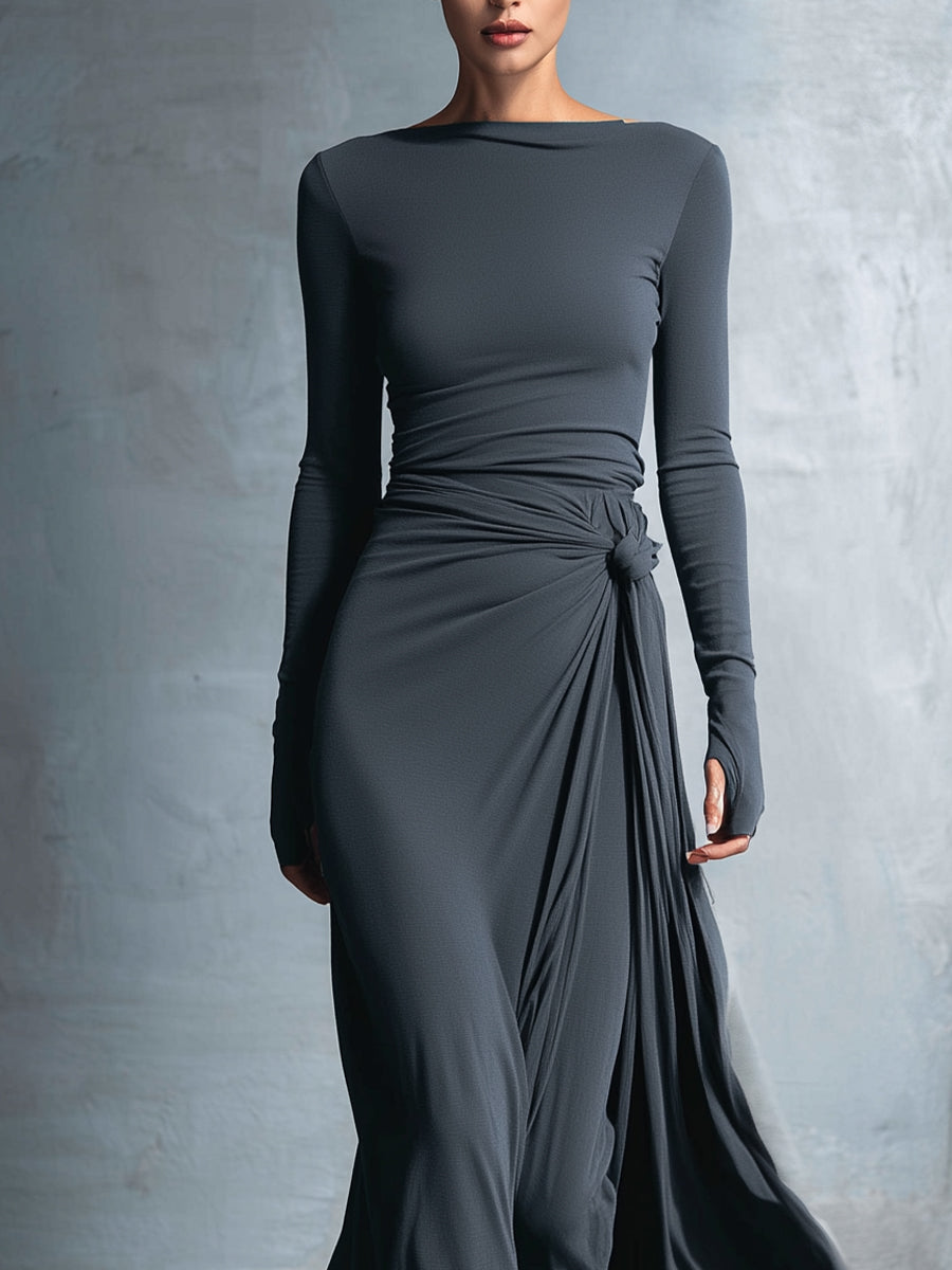 Océane | Robe longue à nouer sur le côté