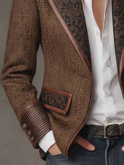 Bridget | Blazer à empiècements et imprimé chevrons