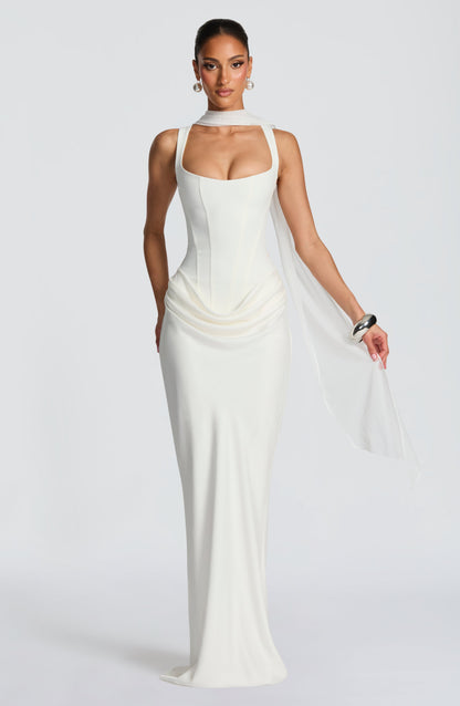 Irene | Robe longue à col carré