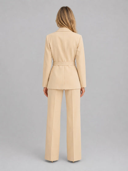 Ombeline | Ensemble deux pièces avec blazer à col châle et ceinture à la taille