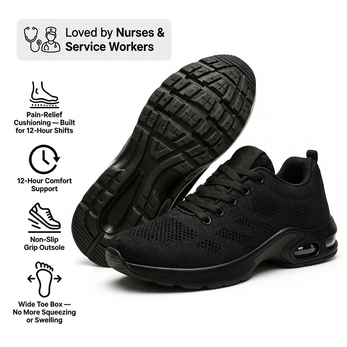 Hope - Chaussures rembourrées pour les journées de 12 heures