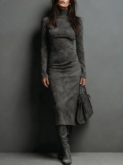 Lydia | Robe midi longue marron