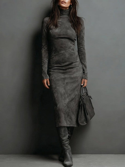 Lydia | Long Brown Midi Dress