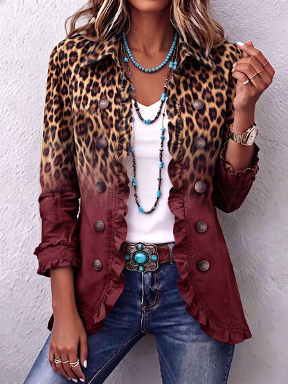 Félicie | Blazer léopard ombré à volants