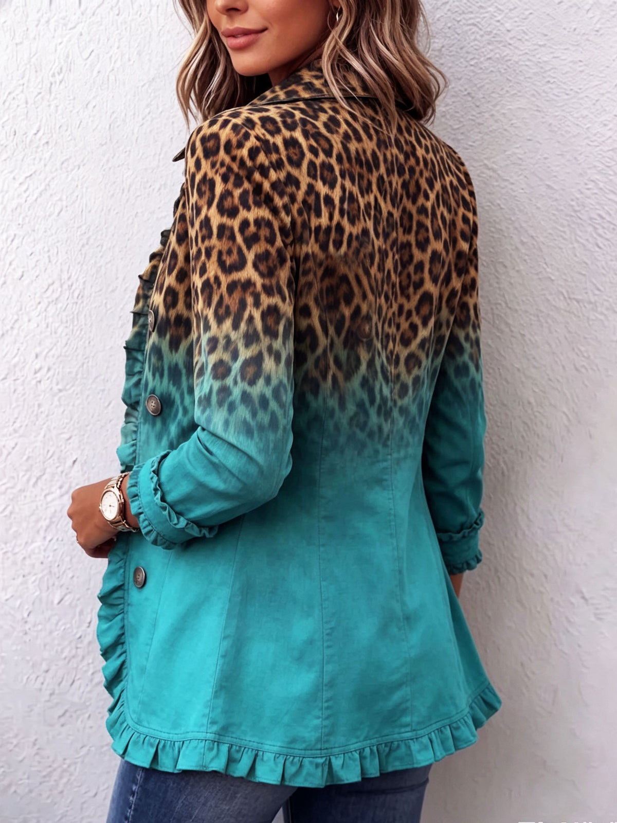 Félicie | Blazer léopard ombré à volants
