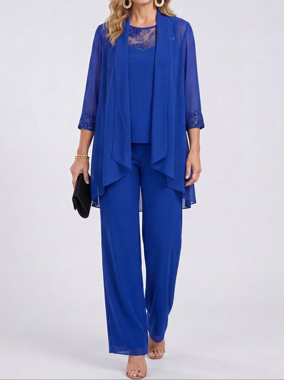 Margaux | Ensemble trois pièces avec veste en mousseline et pantalon large