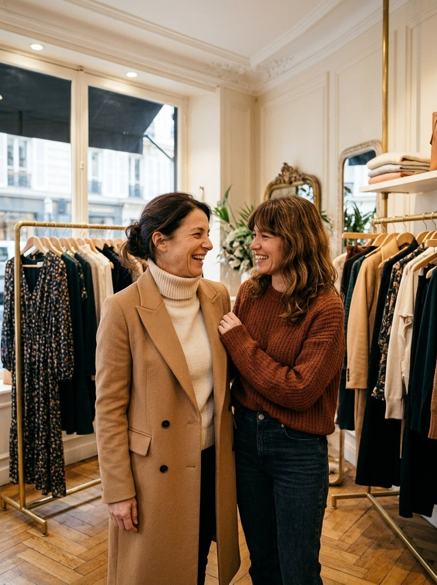 Camille et Juliette dans la boutique