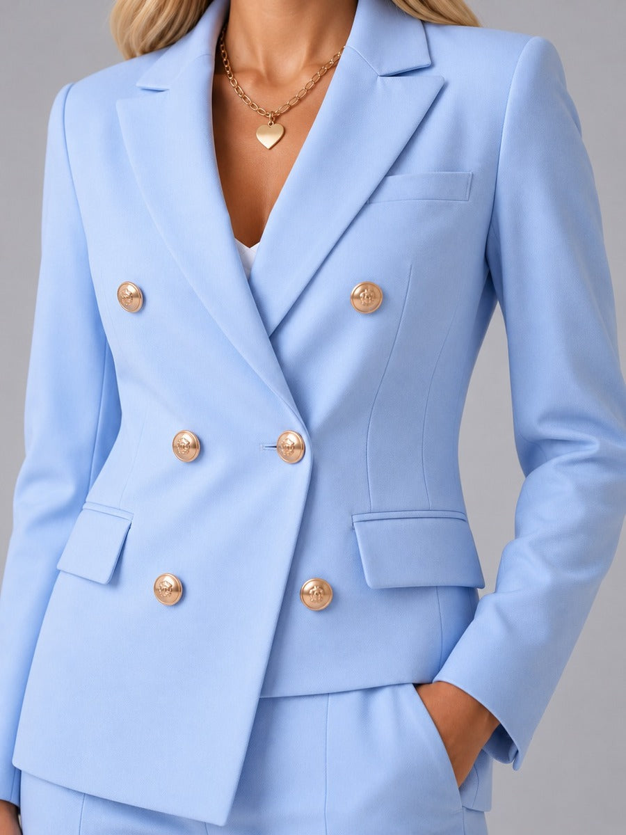 Victoire | Tailleur croisé à revers pointus et pantalon cheville