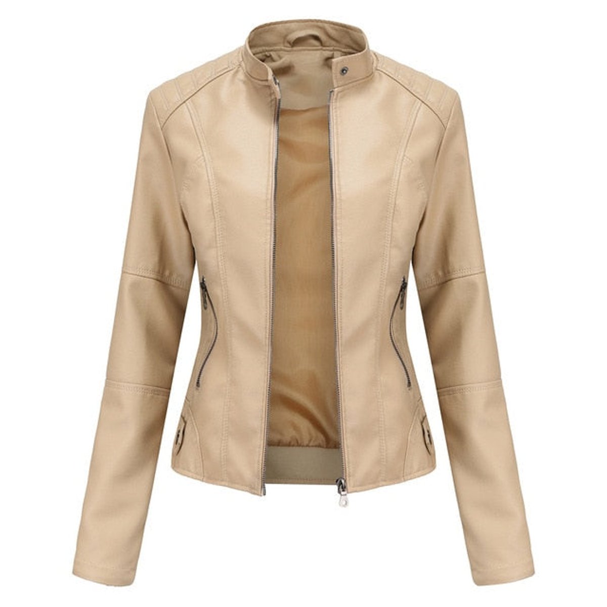 Helen | Veste motarde raffinée à col montant