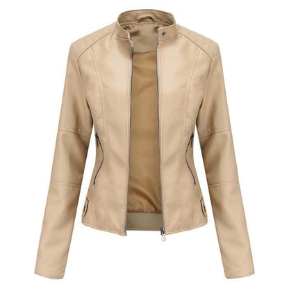 Helen | Veste motarde raffinée à col montant