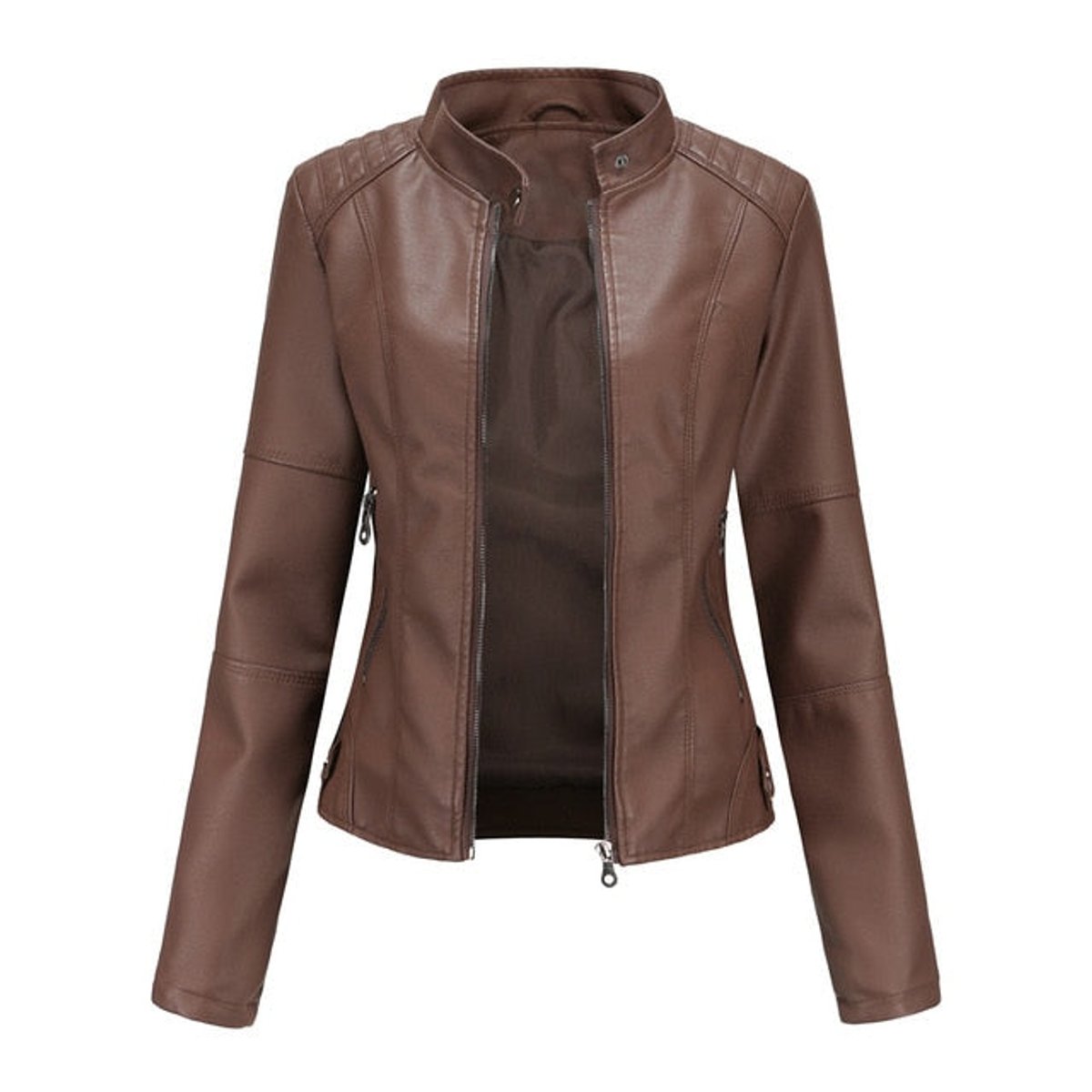 Helen | Veste motarde raffinée à col montant