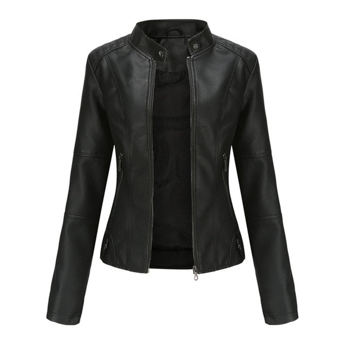 Helen | Veste motarde raffinée à col montant