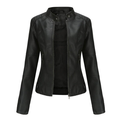 Helen | Veste motarde raffinée à col montant